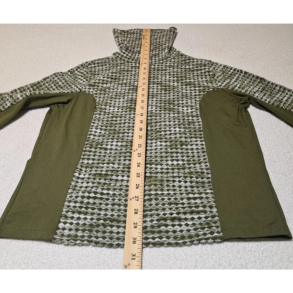 Nike Pro Hyperwarm Women's XL Olive Green Mock Neck Brushed Training Pullover